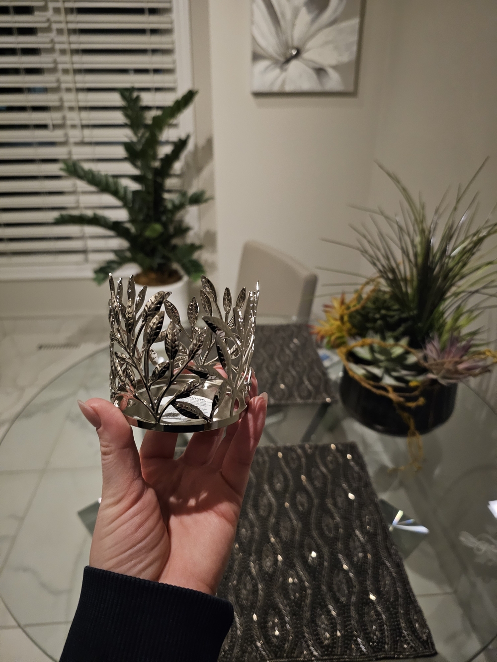 Silver Leaf Bath Body Works Single Wick Candle Holder